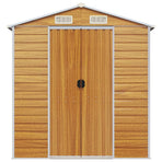 Garden Shed Light Brown 191x470x198 cm Galvanised Steel
