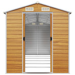 Garden Shed Light Brown 191x555x198 cm Galvanised Steel