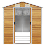 Garden Shed Light Brown 191x640x198 cm Galvanised Steel