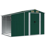 Garden Shed Green 277x192.5x179 cm Galvanised Steel - Front View