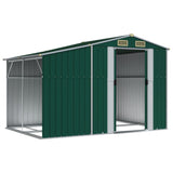 Garden Shed Green 277x192.5x179 cm Galvanised Steel - Side View