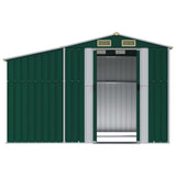 Garden Shed Green 277x192.5x179 cm Galvanised Steel - 45-Degree Angle