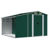 Garden Shed Green 277x279x179 cm Galvanised Steel - Front View