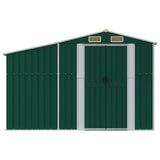 Garden Shed Green 277x279x179 cm Galvanised Steel - Top-Down View