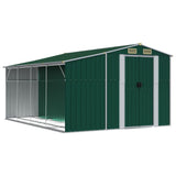 Garden Shed Green 277x365.5x179 cm Galvanised Steel - Front View