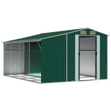 Garden Shed Green 277x365.5x179 cm Galvanised Steel - Side View