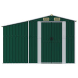 Garden Shed Green 277x365.5x179 cm Galvanised Steel - Top-Down View