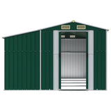 Garden Shed Green 277x365.5x179 cm Galvanised Steel - 45-Degree Angle