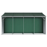 Garden Shed Green 277x365.5x179 cm Galvanised Steel - Rear View
