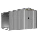 Garden Shed Grey 277x192.5x179 cm Galvanised Steel - Front View