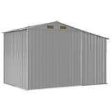 Garden Shed Grey 277x192.5x179 cm Galvanised Steel - Close-Up Angle