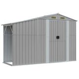 Garden Shed Grey 277x192.5x179 cm Galvanised Steel - Low Angle