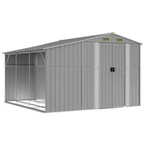 Garden Shed Grey 277x279x179 cm Galvanised Steel - Front View