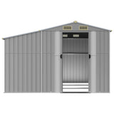 Garden Shed Grey 277x279x179 cm Galvanised Steel - 45-Degree Angle