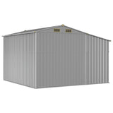 Garden Shed Grey 277x279x179 cm Galvanised Steel - Close-Up Angle