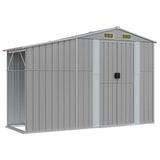 Garden Shed Grey 277x279x179 cm Galvanised Steel - Low Angle