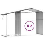 Garden Shed Grey 277x279x179 cm Galvanised Steel - Extra Image