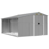 Garden Shed Grey 277x365.5x179 cm Galvanised Steel - Front View
