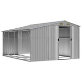 Garden Shed Grey 277x365.5x179 cm Galvanised Steel - Side View