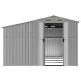 Garden Shed Grey 277x365.5x179 cm Galvanised Steel - 45-Degree Angle