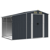 Garden Shed Anthracite 277x192.5x179 cm Galvanised Steel - Front View
