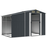 Garden Shed Anthracite 277x192.5x179 cm Galvanised Steel - Side View