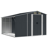 Garden Shed Anthracite 277x279x179 cm Galvanised Steel - Front View