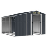Garden Shed Anthracite 277x279x179 cm Galvanised Steel - Side View