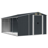 Garden Shed Anthracite 277x365.5x179 cm Galvanised Steel - Front View