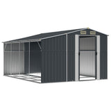 Garden Shed Anthracite 277x365.5x179 cm Galvanised Steel - Side View