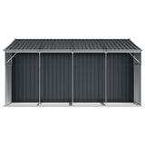 Garden Shed Anthracite 277x365.5x179 cm Galvanised Steel - Rear View