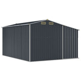 Garden Shed Anthracite 277x365.5x179 cm Galvanised Steel - Close-Up Angle