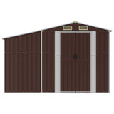 Garden Shed Brown 277x192.5x179 cm Galvanised Steel - Top-Down View