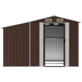 Garden Shed Brown 277x192.5x179 cm Galvanised Steel - 45-Degree Angle