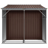 Garden Shed Brown 277x192.5x179 cm Galvanised Steel - Rear View