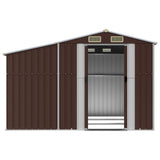 Garden Shed Brown 277x279x179 cm Galvanised Steel - 45-Degree Angle