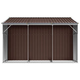 Garden Shed Brown 277x279x179 cm Galvanised Steel - Rear View