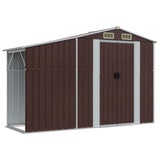 Garden Shed Brown 277x279x179 cm Galvanised Steel - Low Angle