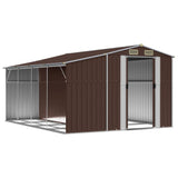 Garden Shed Brown 277x365.5x179 cm Galvanised Steel - Side View