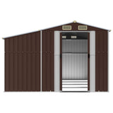 Garden Shed Brown 277x365.5x179 cm Galvanised Steel - 45-Degree Angle