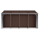 Garden Shed Brown 277x365.5x179 cm Galvanised Steel - Rear View