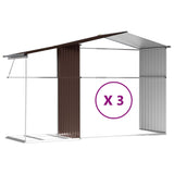 Garden Shed Brown 277x365.5x179 cm Galvanised Steel - Extra Image