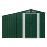 Garden Shed Green 277x93x179 cm Galvanised Steel - Side View