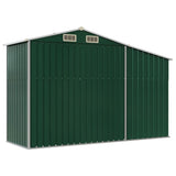 Garden Shed Green 277x93x179 cm Galvanised Steel - Rear View