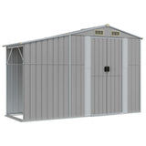 Garden Shed Grey 277x93x179 cm Galvanised Steel - Front View