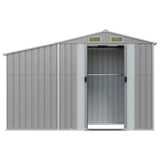 Garden Shed Grey 277x93x179 cm Galvanised Steel - Top-Down View