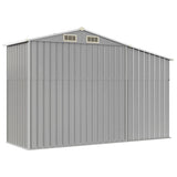 Garden Shed Grey 277x93x179 cm Galvanised Steel - Rear View