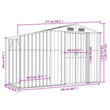 Garden Shed Grey 277x93x179 cm Galvanised Steel