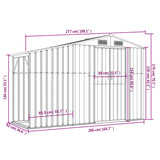 Garden Shed Grey 277x93x179 cm Galvanised Steel - Extra Image