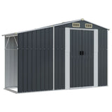 Garden Shed Anthracite 277x93x179 cm Galvanised Steel - Front View